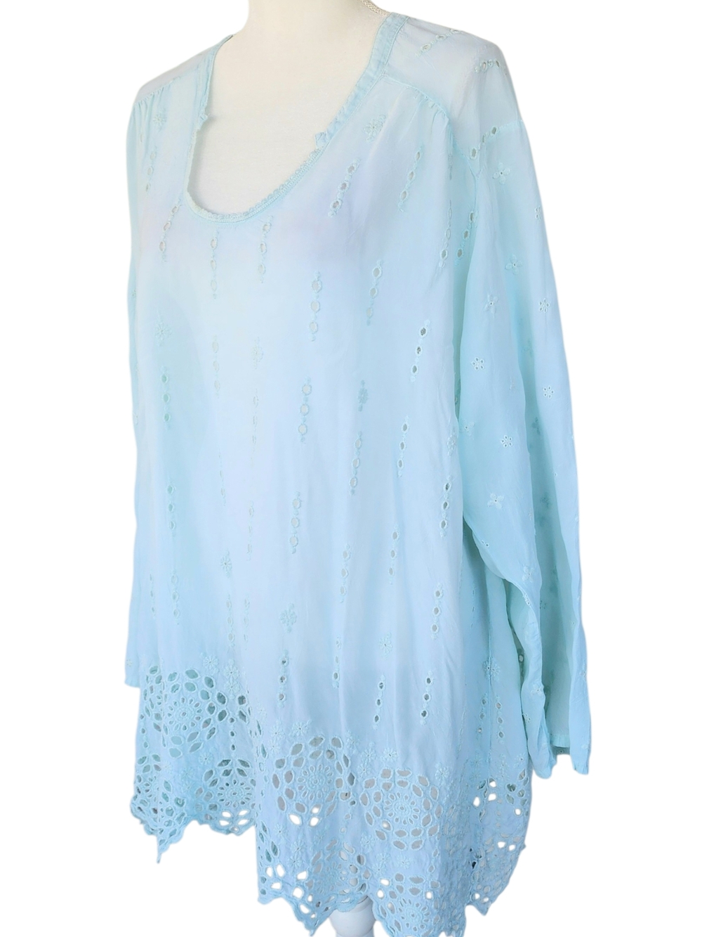 Johnny Was Embroidered Tunic in Light Blue - Picture 4 of 12